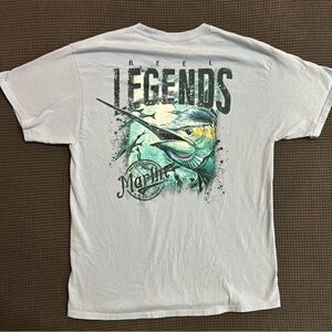 Reel Legends Men's Solid Short Sleeve T-Shirt w/Marlin Large